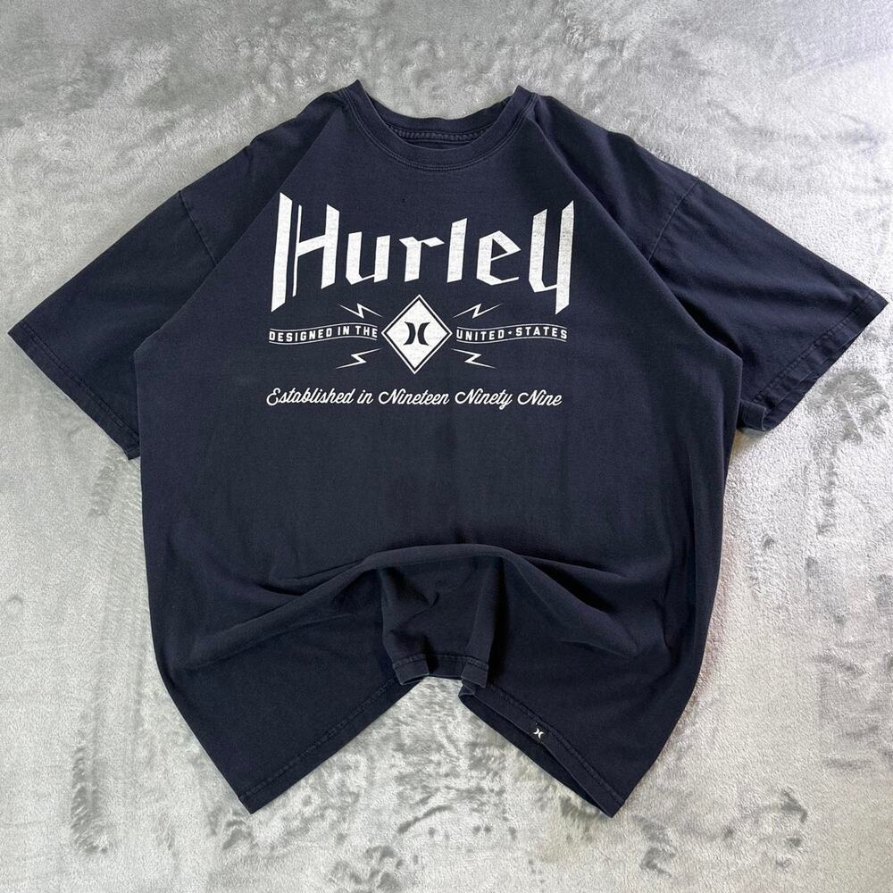 Hurley Graphic T Shirt Mens XL Black Surf Skate Logo Tee Classic Fit